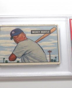 1953 Topps Mickey Mantle, slabbed; a highly desirable card in the sport card collection hobby field.
